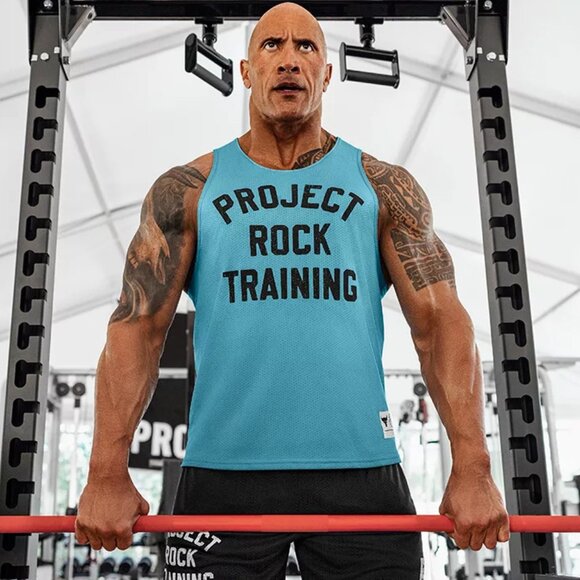 $55 UNDER ARMOUR PROJECT ROCK REVERSIBLE MESH TANK 1377442-433 GLACIER BLUE S - Picture 1 of 10